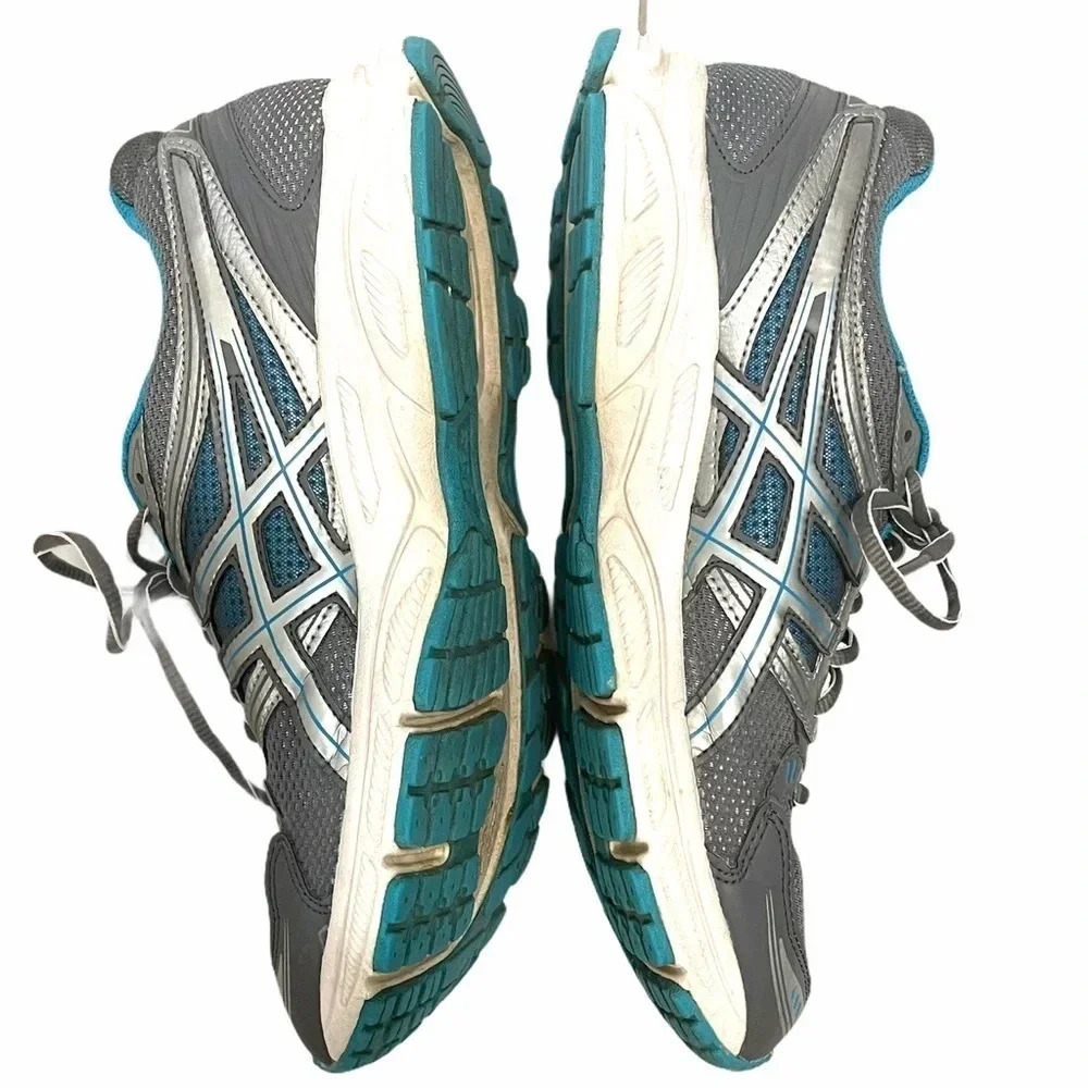 ASICS Grey Teal Gel Contend Sneakers Size 11 - Picture 7 of 8